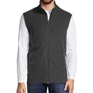 Men's Thermacheck 100 Fleece Vest Lands' End grey size large EUC